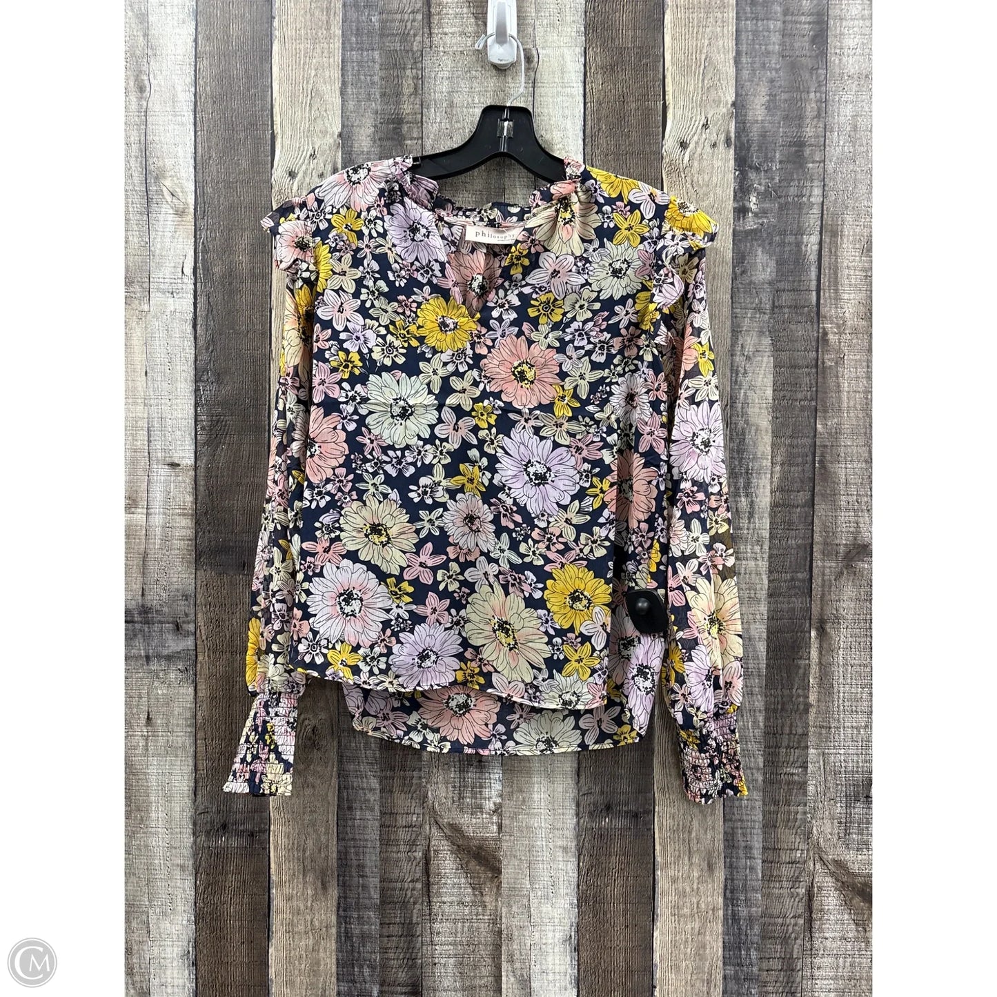 Top Long Sleeve By Philosophy In Floral Print, Size: Sp