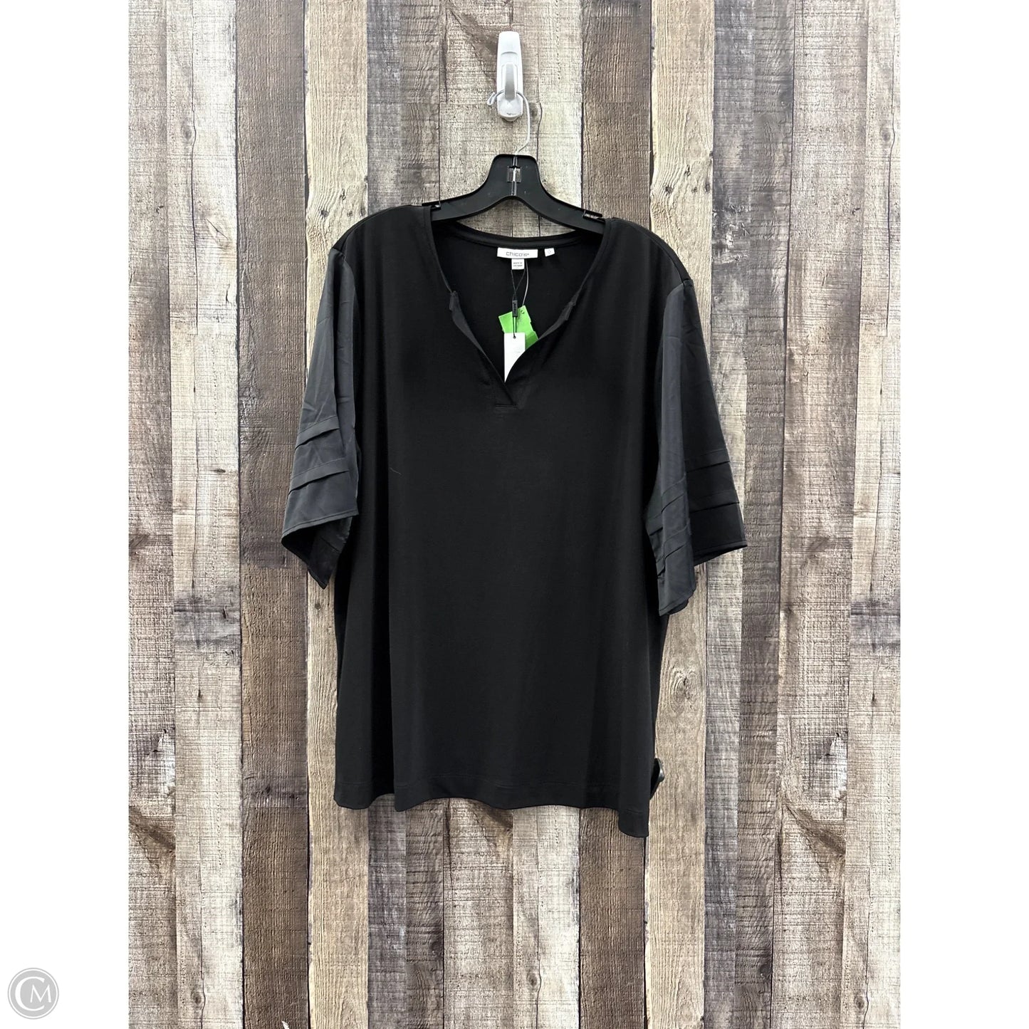 Top Short Sleeve By Chicos In Black, Size: Xl