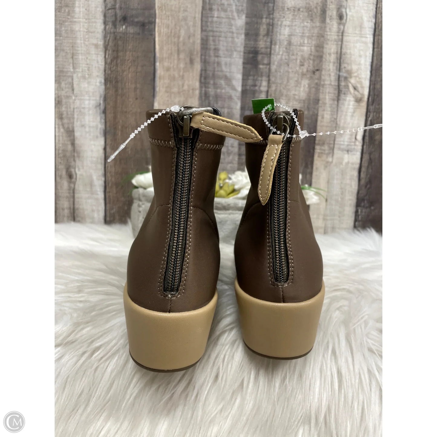 Boots Ankle Heels By Alegria In Tan, Size: 9