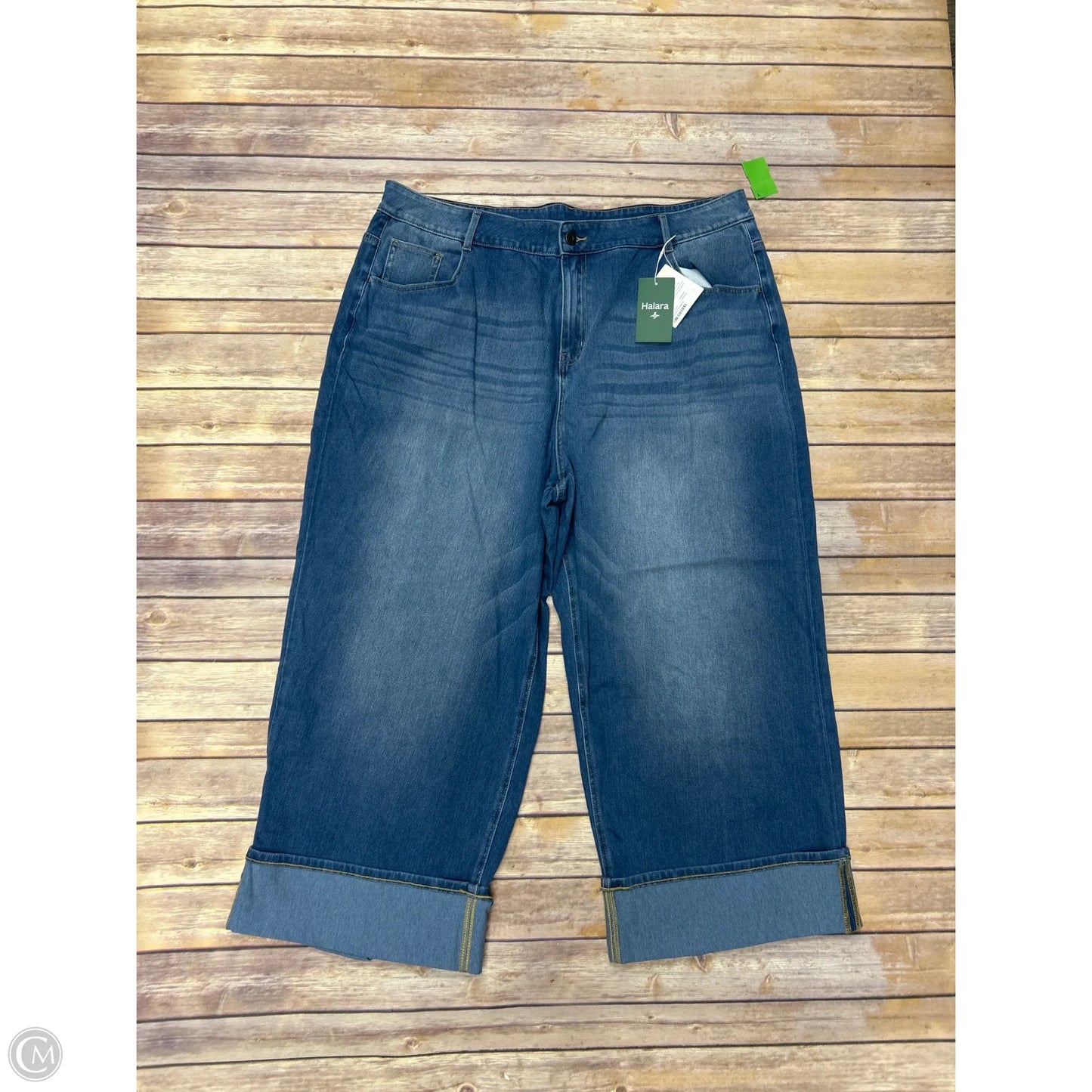 Jeans Cropped By Halara In Blue Denim, Size: 2x