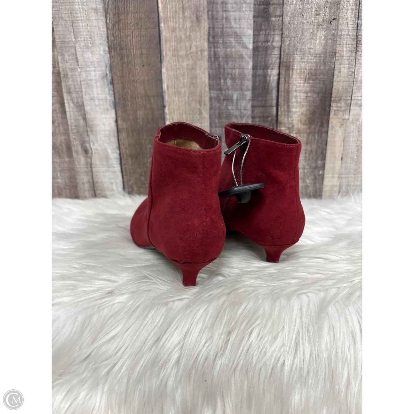 Boots Ankle Heels By Naturalizer In Maroon, Size: 8