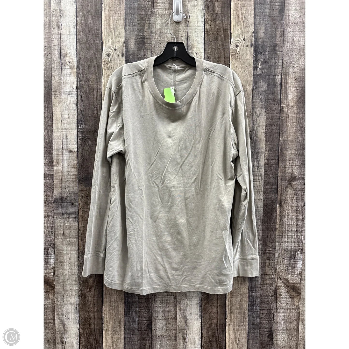 Athletic Top Long Sleeve Crewneck By Lululemon In Tan, Size: L