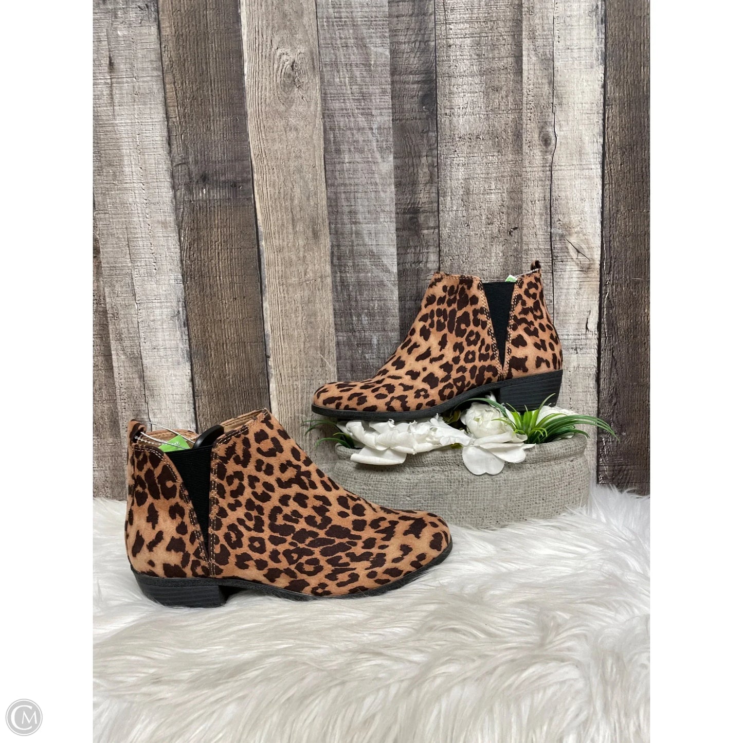 Boots Ankle Heels By So In Animal Print, Size: 8.5
