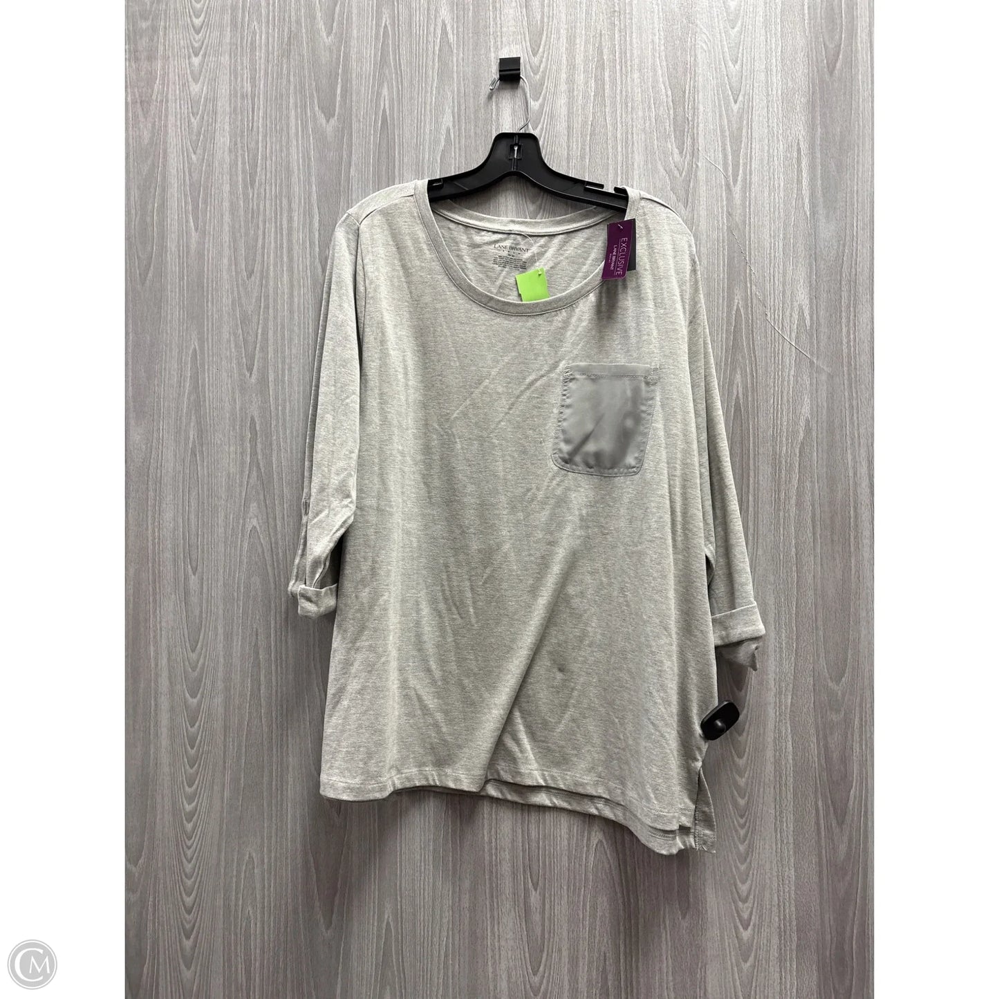 Top 3/4 Sleeve By Lane Bryant In Grey, Size: 1x