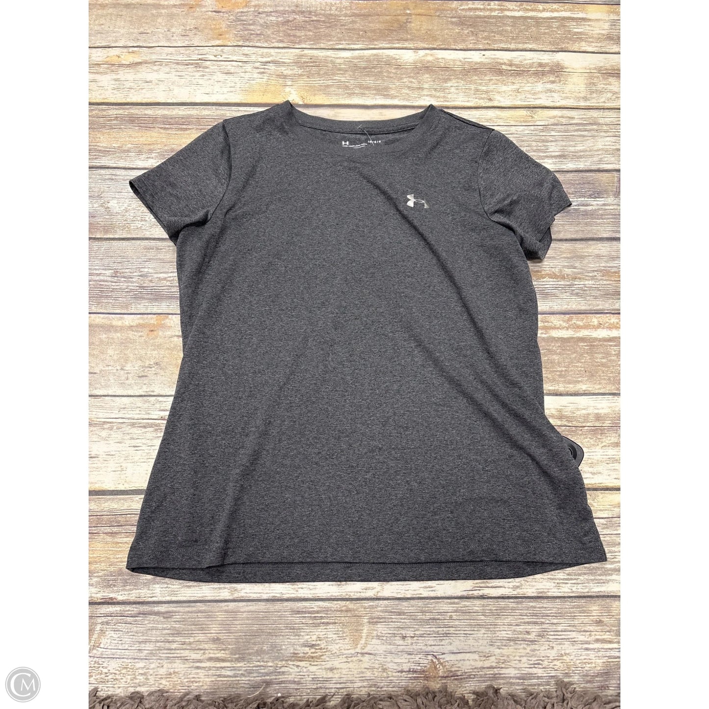 Athletic Top Short Sleeve By Under Armour In Grey, Size: L