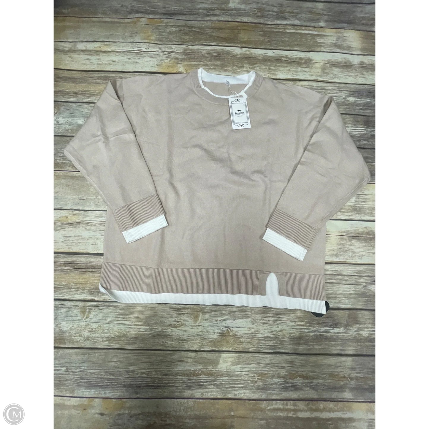 Top Long Sleeve By Cmf In Tan, Size: L