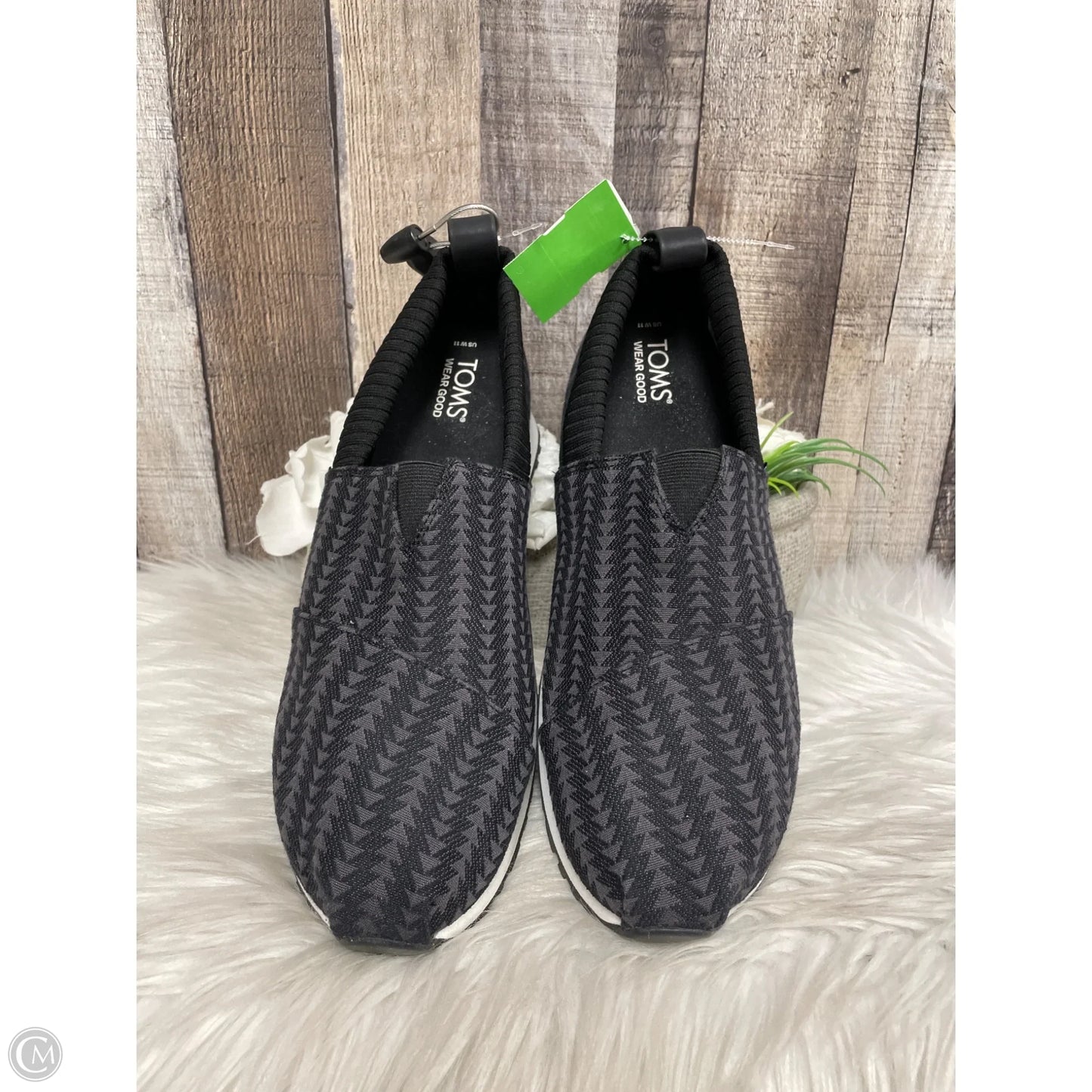Shoes Heels Wedge By Toms In Black & Grey, Size: 11