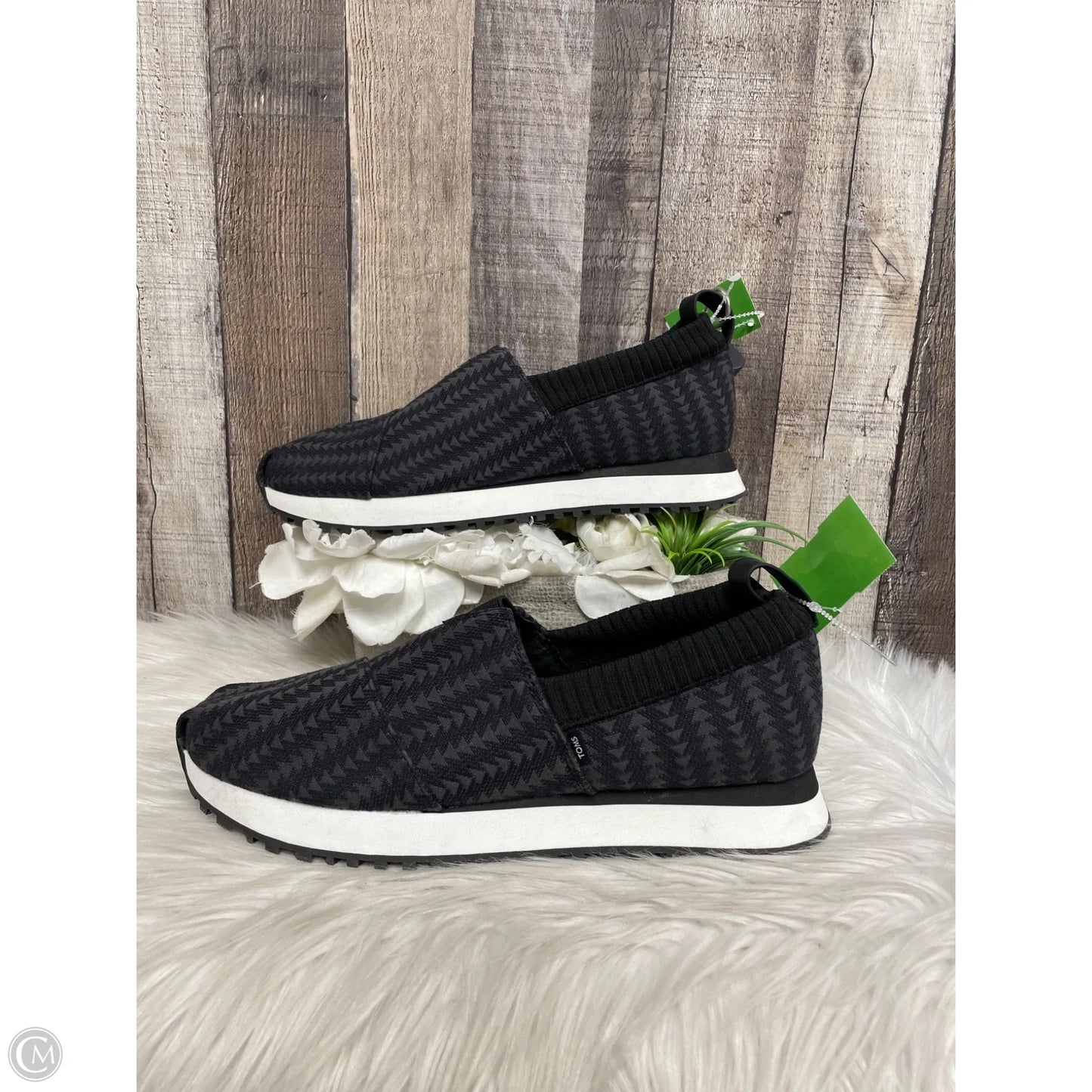 Shoes Heels Wedge By Toms In Black & Grey, Size: 11
