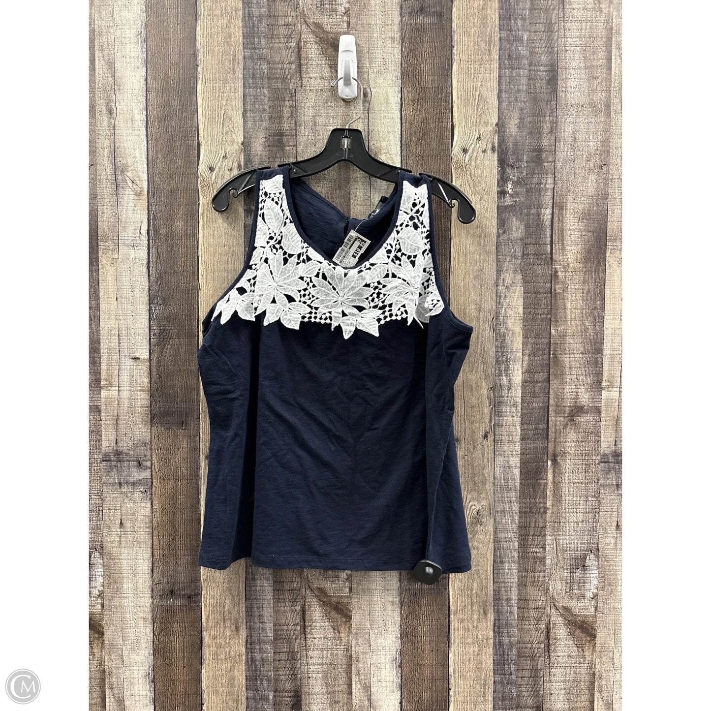 Top Sleeveless By Tommy Hilfiger In Blue & White, Size: 1x