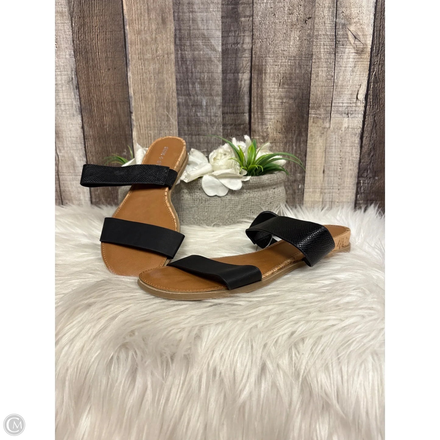 Sandals Flats By Cme In Black, Size: 6.5