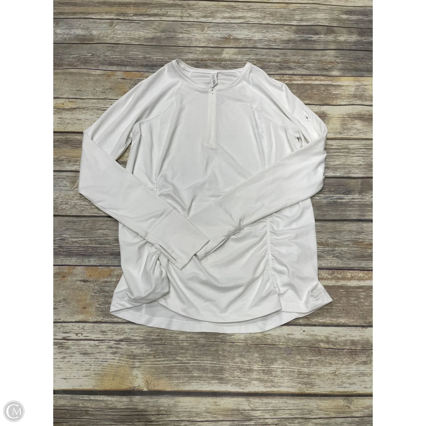 Athletic Top Long Sleeve Crewneck By Athleta In White, Size: L