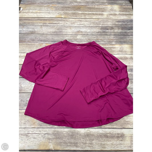 Athletic Top Long Sleeve Crewneck By Tek Gear In Pink, Size: 2x