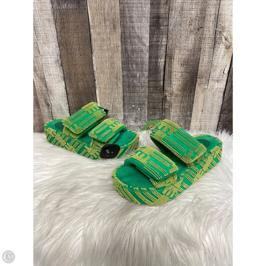 Sandals Heels Wedge By Clothes Mentor In Green, Size: 9