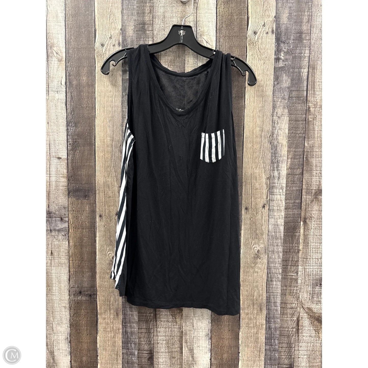 Top Sleeveless By Cato In Black & White, Size: M