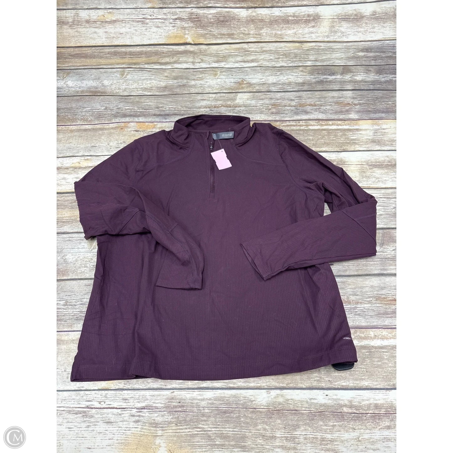 Athletic Top Long Sleeve Collar By Mondetta In Maroon, Size: Xl