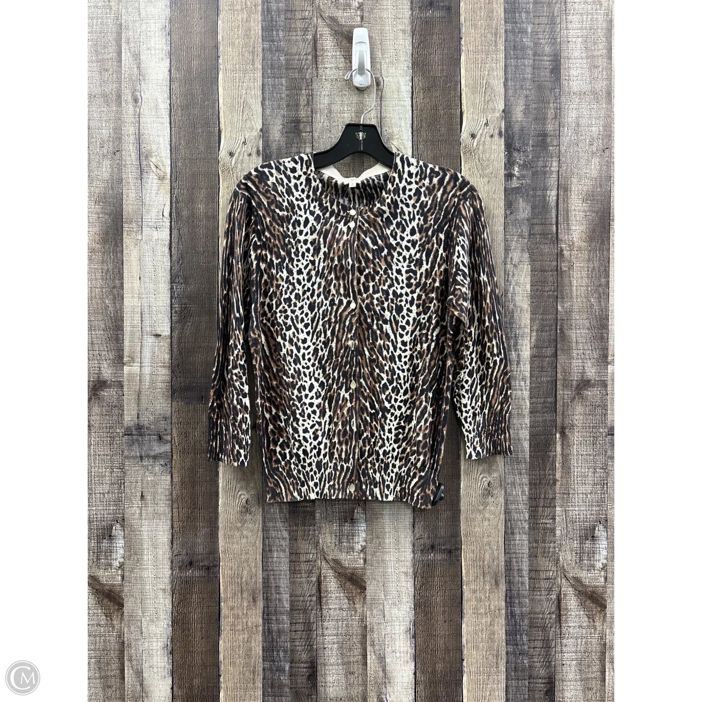 Cardigan By J. Crew In Animal Print, Size: M