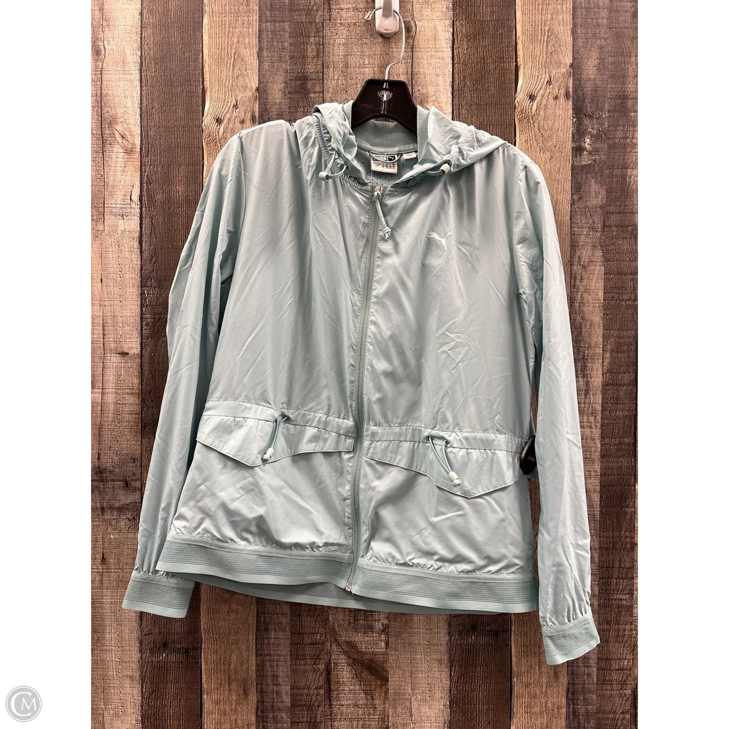 Athletic Jacket By Puma In Green, Size: S