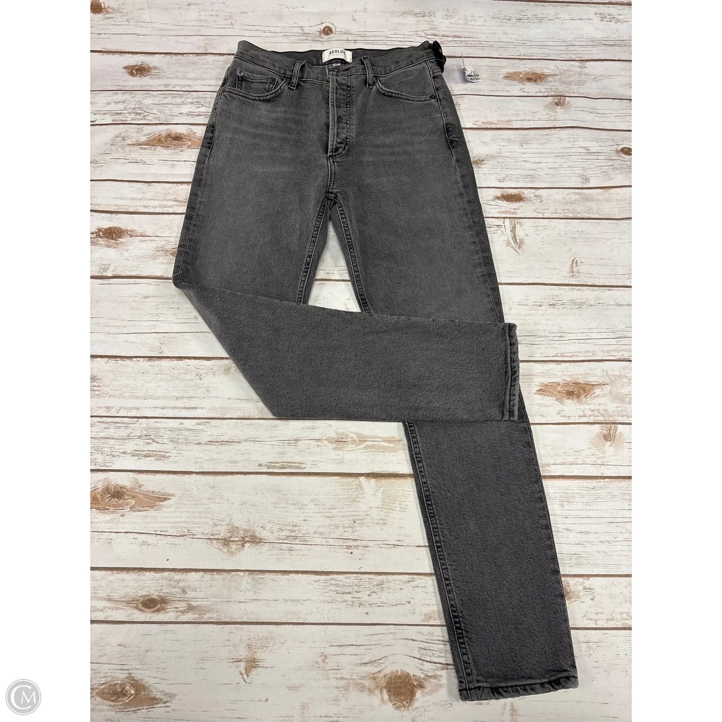 Jeans Skinny By Agolde In Black Denim, Size: 0