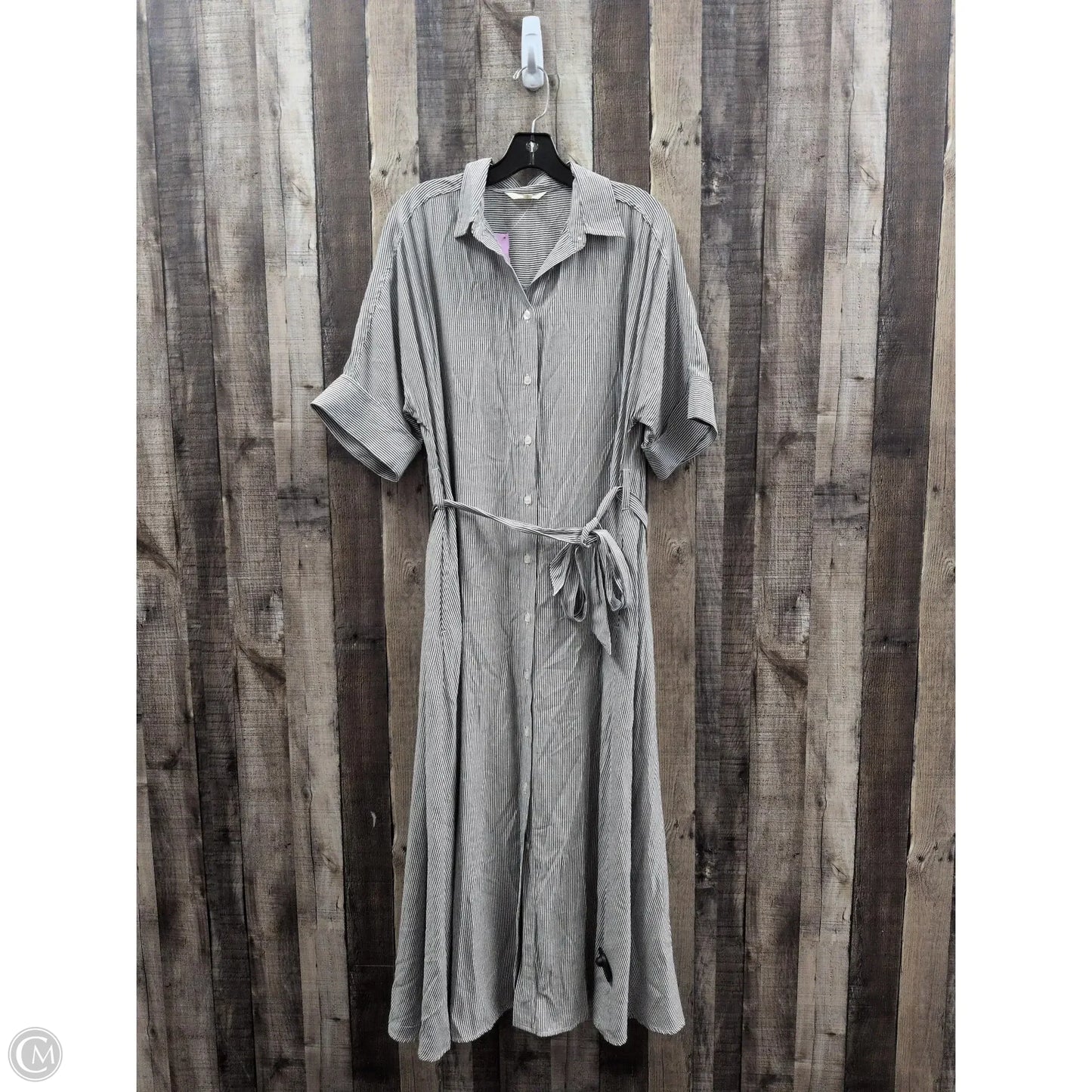 Dress Casual Midi By Max Studio In Grey & White, Size: L