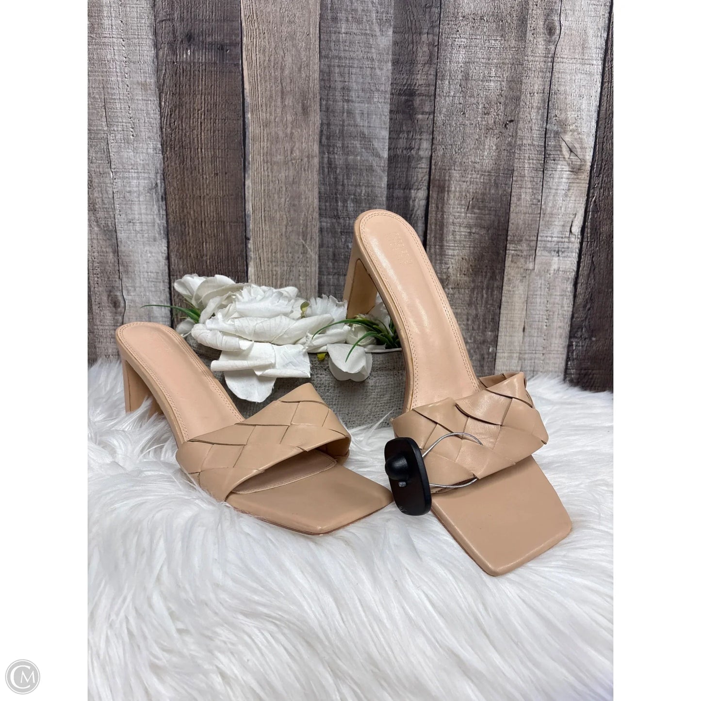 Sandals Heels Block By Forever 21 In Tan, Size: 12