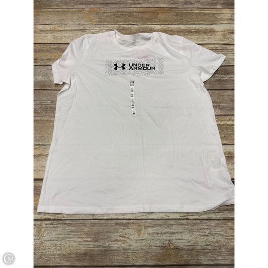 Athletic Top Short Sleeve By Under Armour In White, Size: Xl