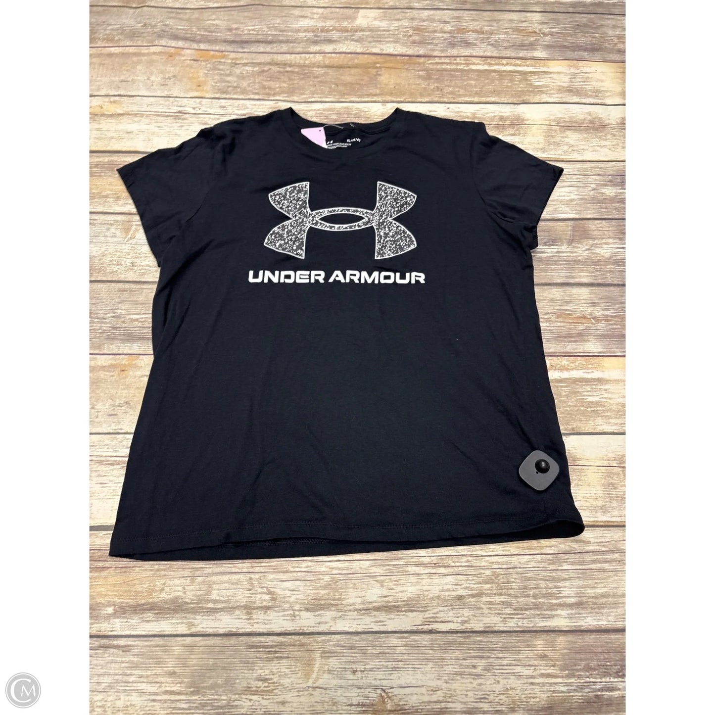 Athletic Top Short Sleeve By Under Armour In Black, Size: Xl