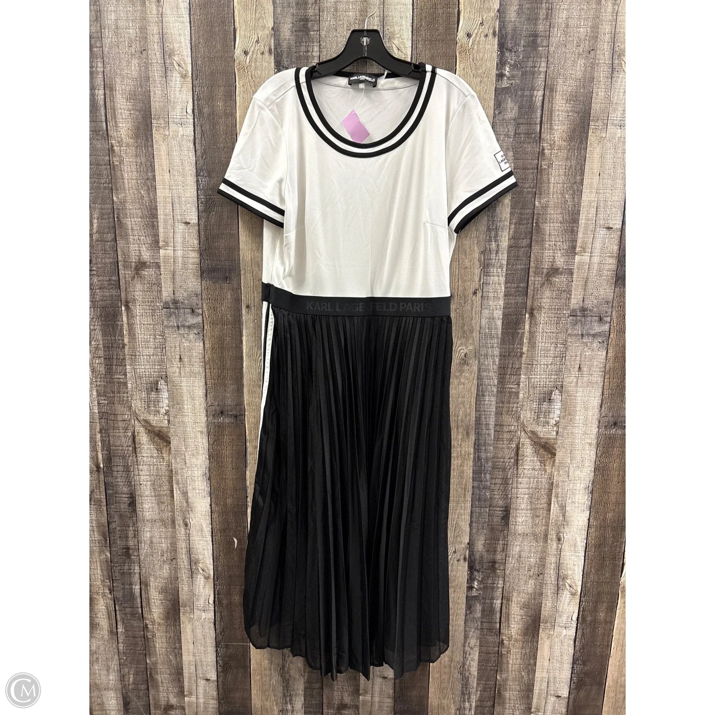 Dress Designer By Karl Lagerfeld In Black & White, Size: L