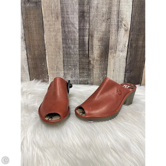 Sandals Heels Block By Fly London In Tan, Size: 6