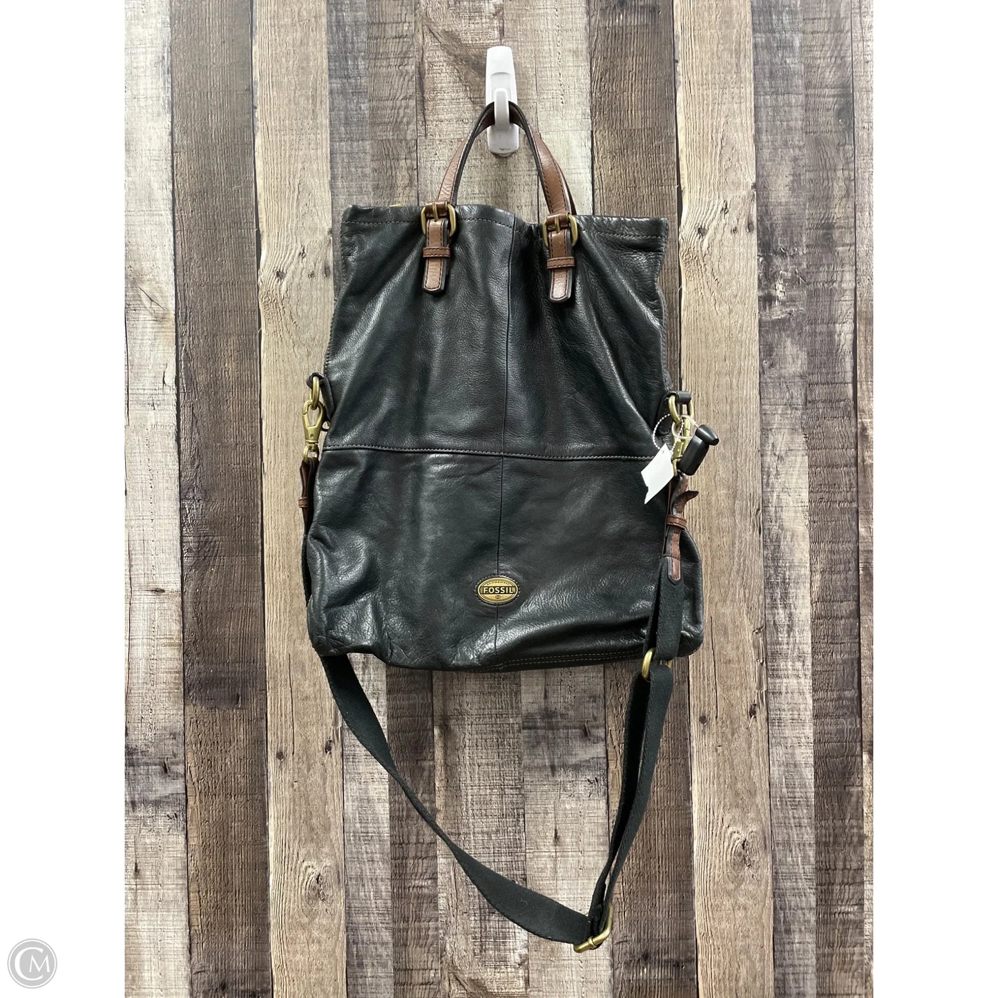 Crossbody Leather By Fossil, Size: Large