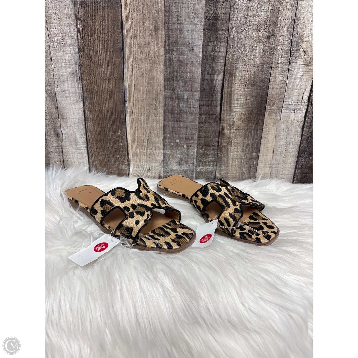 Sandals Flats By A New Day In Animal Print, Size: 7.5