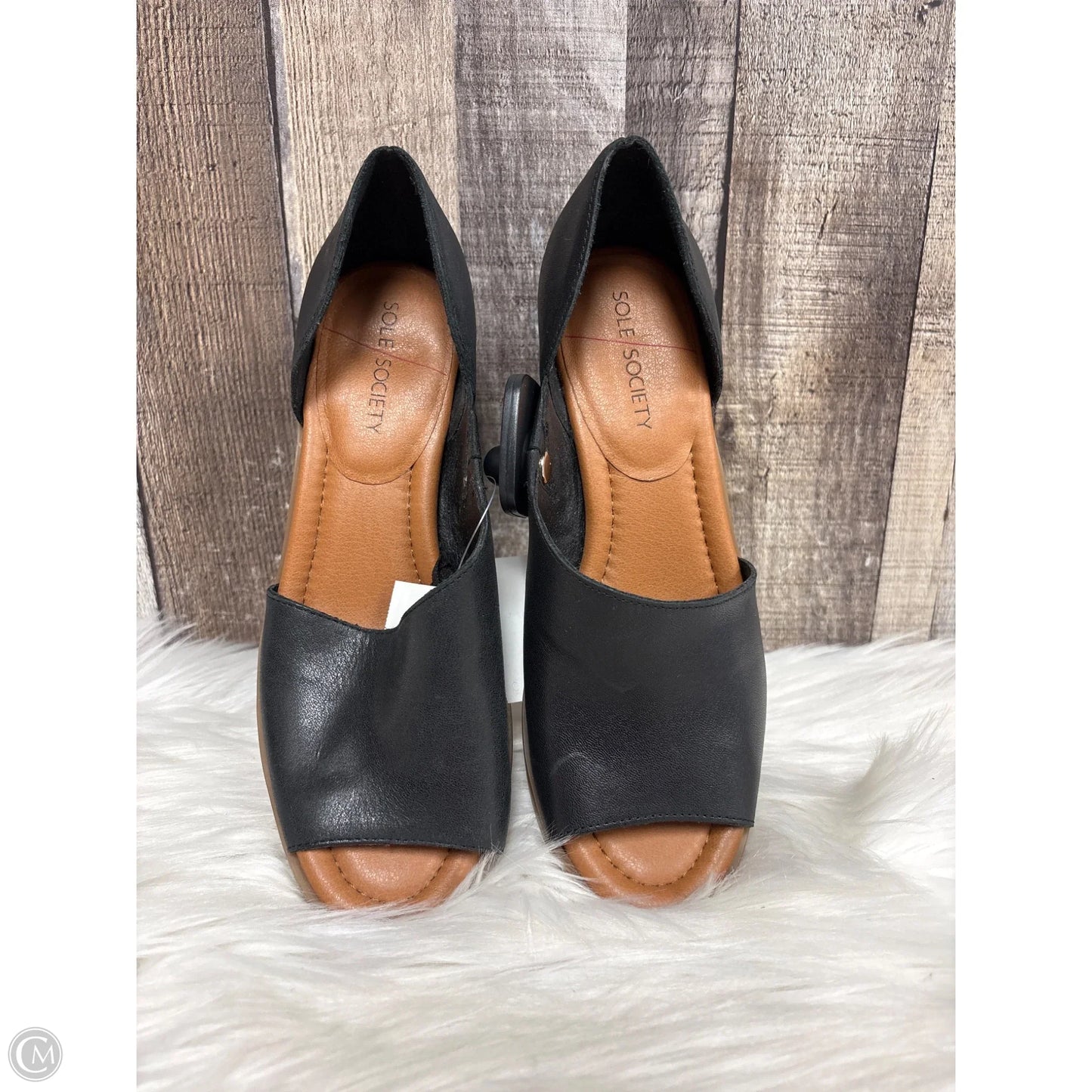 Sandals Heels Block By Sole Society In Black, Size: 8