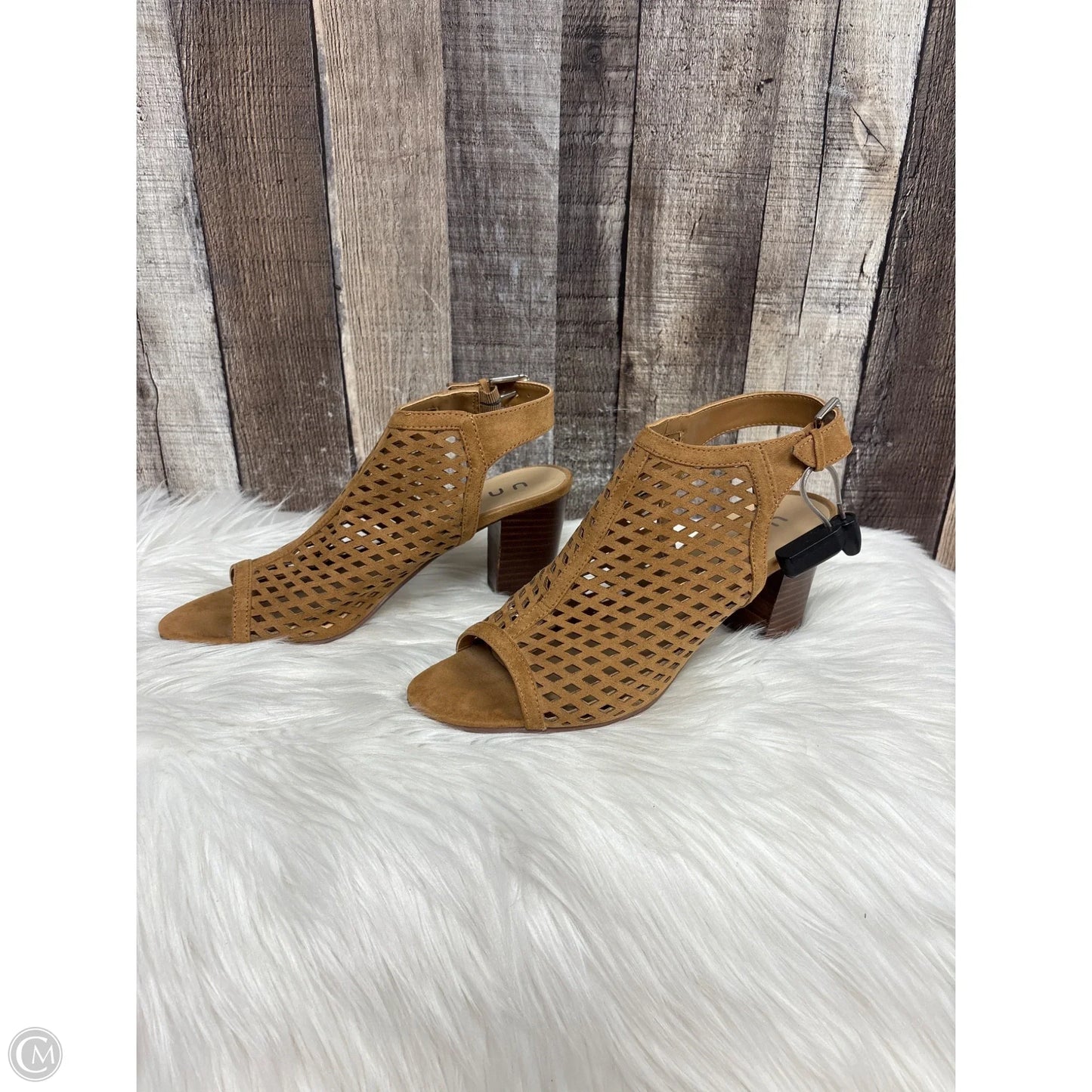 Sandals Heels Block By Unisa In Tan, Size: 8.5