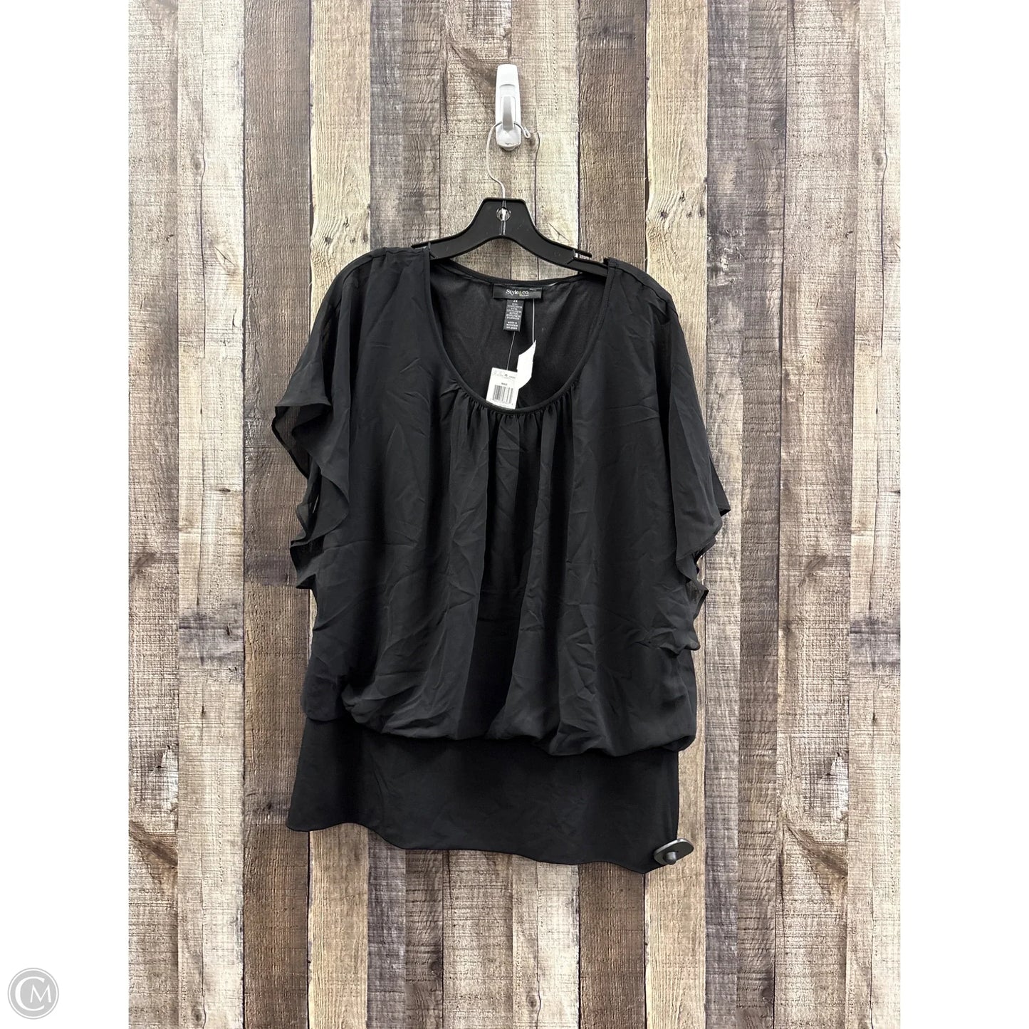 Top Short Sleeve By Style And Company In Black, Size: 2x