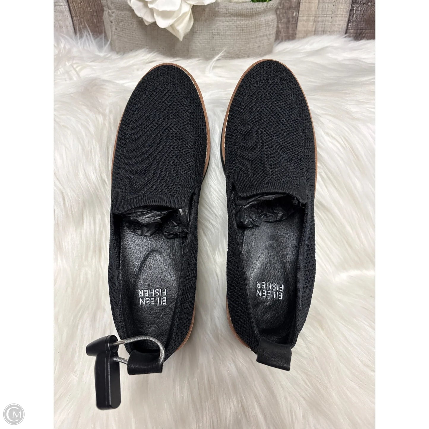 Shoes Heels Wedge By Eileen Fisher In Black, Size: 8