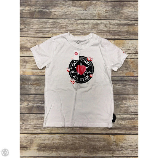 Top Short Sleeve By Converse In White, Size: L
