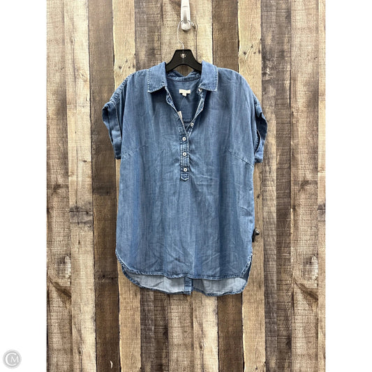 Tunic Short Sleeve By Talbots In Blue Denim, Size: S
