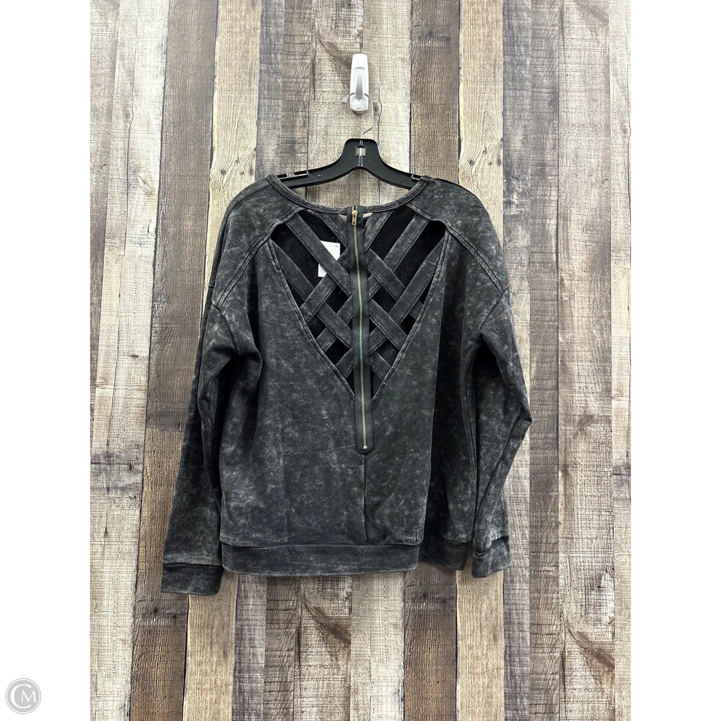 Top Long Sleeve By Cme In Grey, Size: S