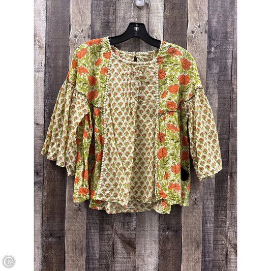 Top 3/4 Sleeve By Cmf In Multi-colored, Size: S