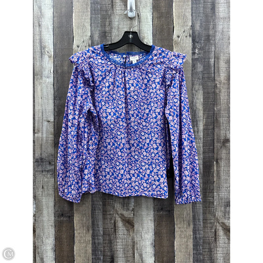 Top Long Sleeve By J. Crew In Floral Print, Size: M