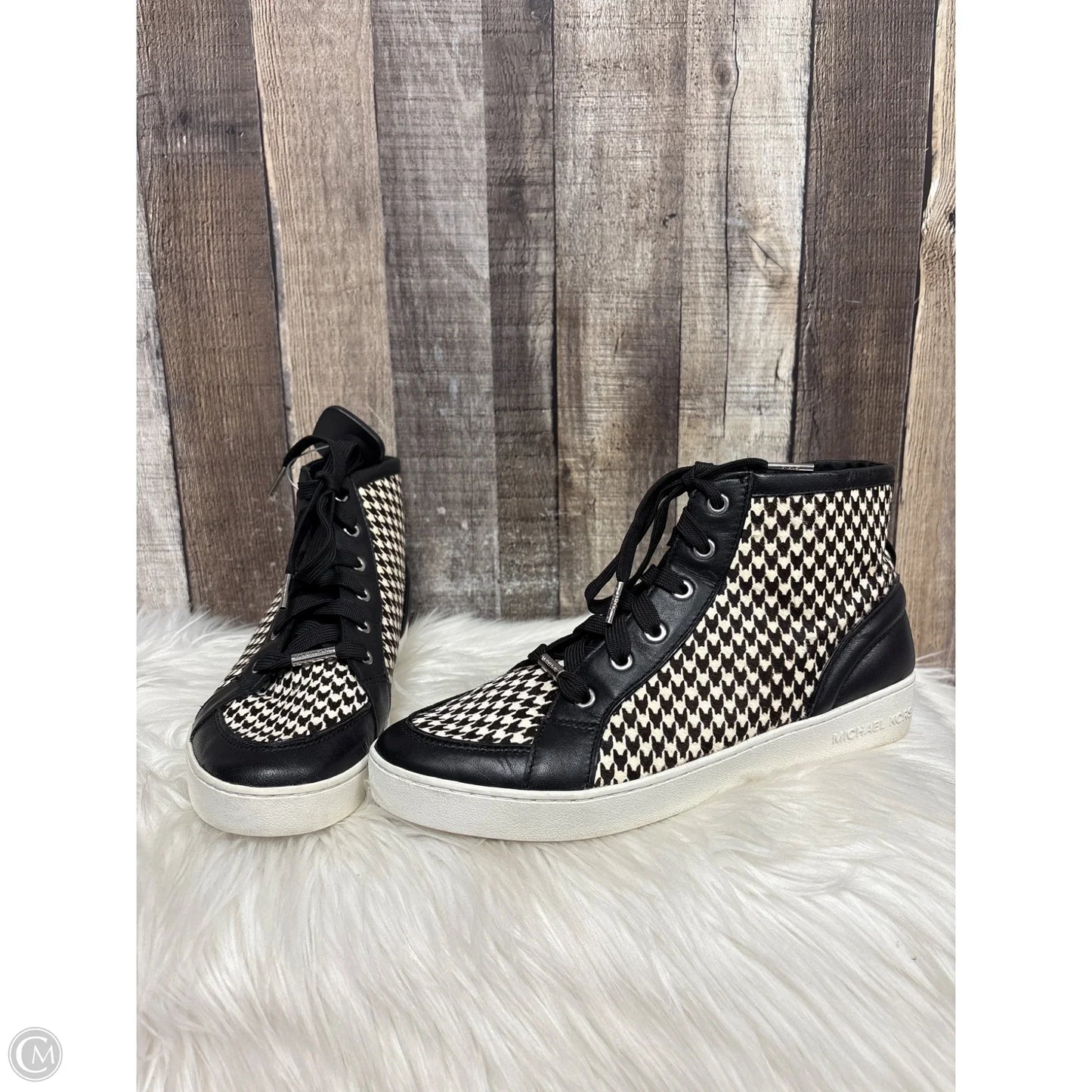 Boots Designer By Michael Kors In Checkered Pattern, Size: 10