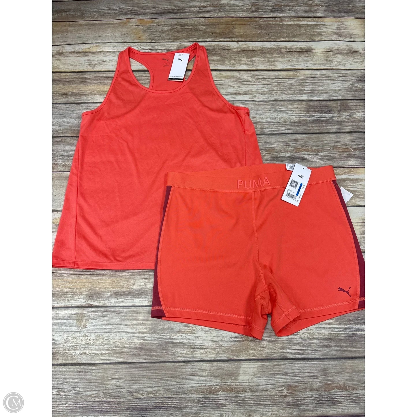 Athletic Shorts 2pc By Puma In Orange, Size: Xl