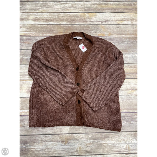 Sweater Cardigan By Loft In Brown, Size: L