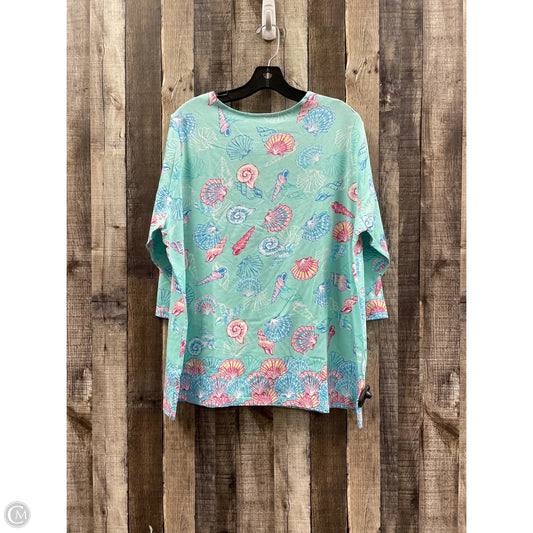 Top 3/4 Sleeve By Appleseeds In Multi-colored, Size: 1x