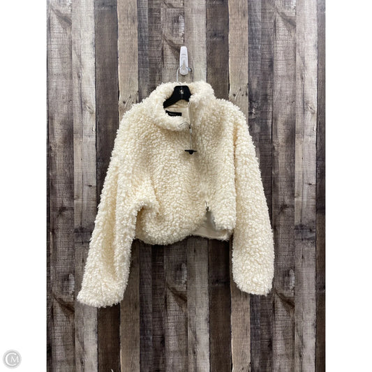 Jacket Faux Fur & Sherpa By Forever 21 In Ivory, Size: Xl