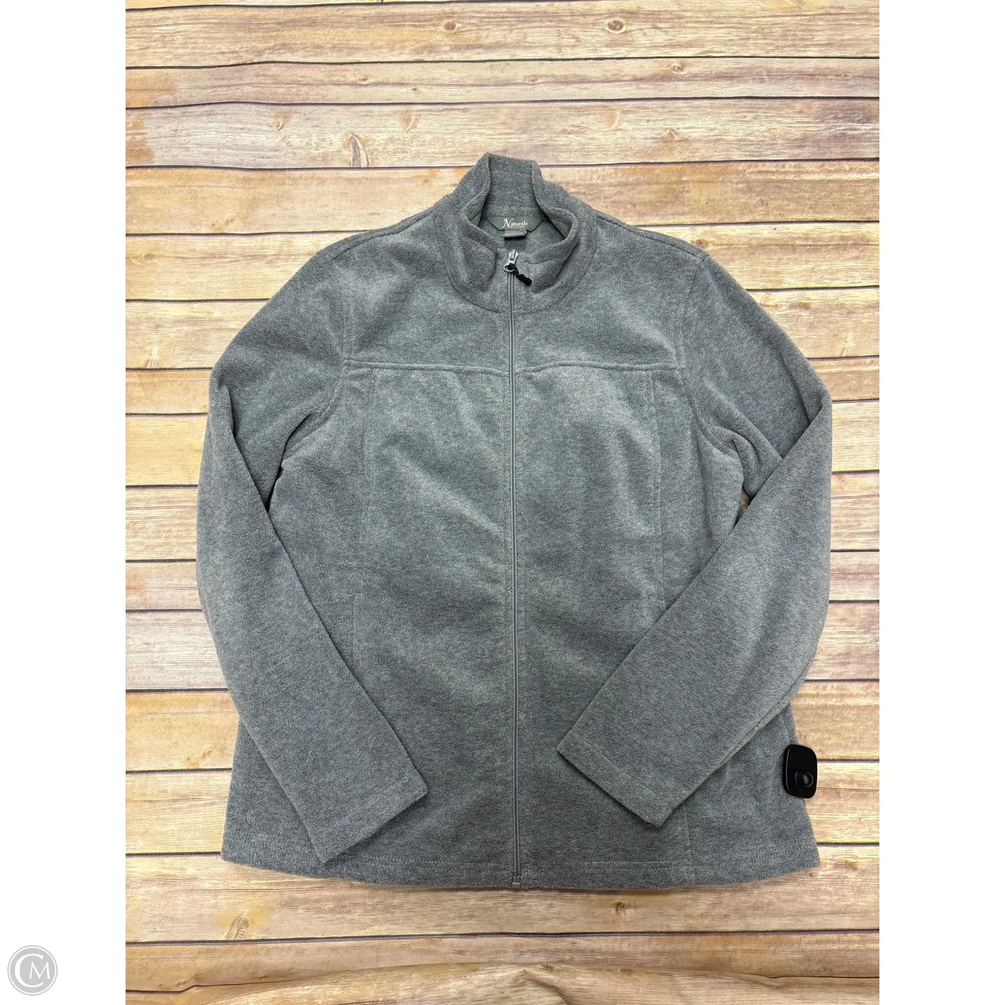 Jacket Fleece By Natural Reflections In Grey, Size: L