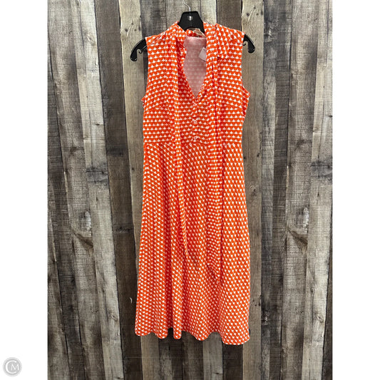 Dress Casual Midi By Boden In Orange & White, Size: S