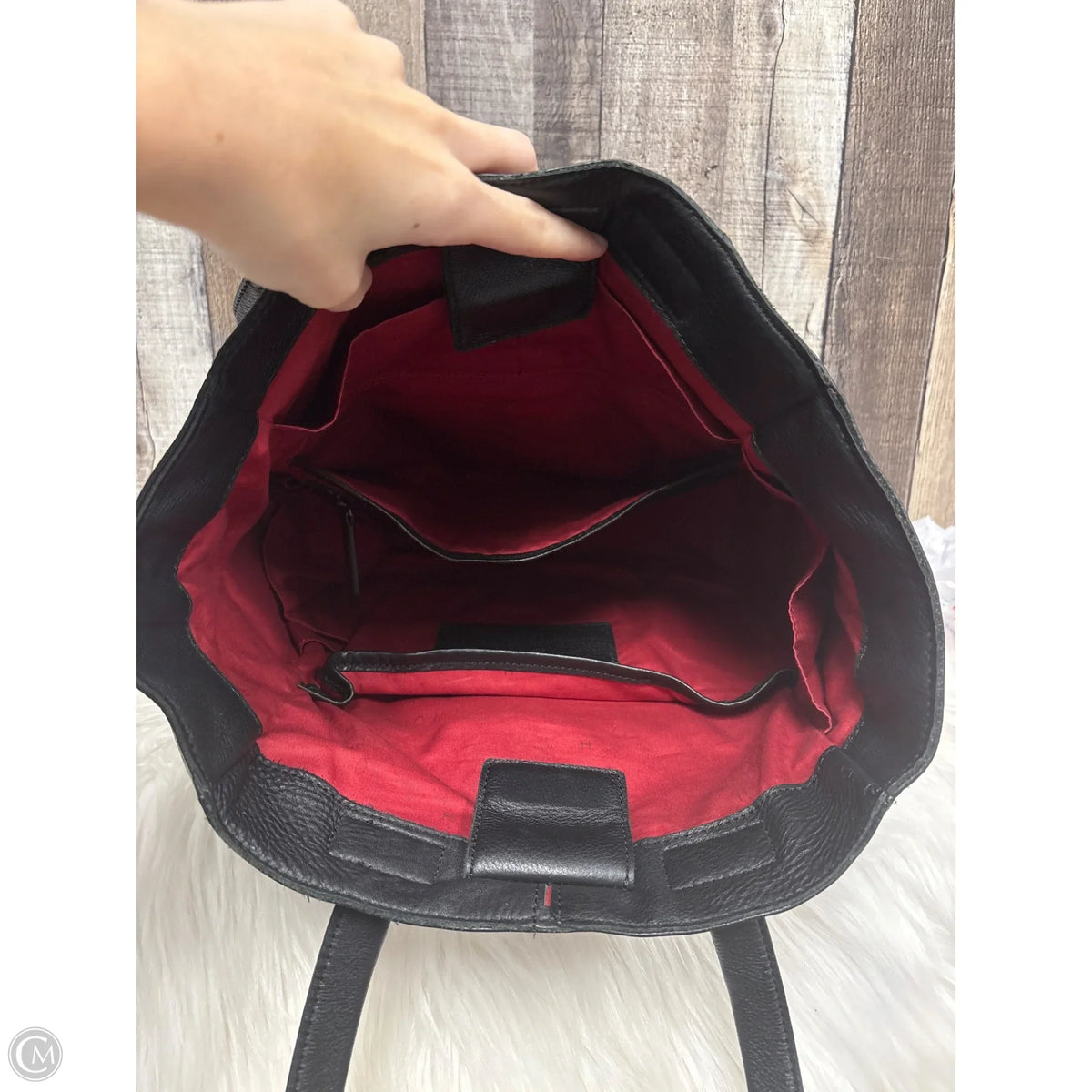Handbag Leather By Hammitt, Size: Large