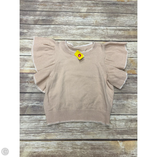Sweater Short Sleeve By Cmf In Tan, Size: M