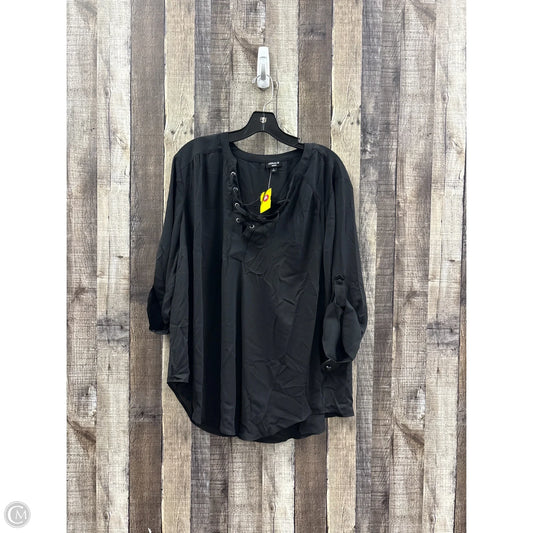 Top 3/4 Sleeve By Torrid In Black, Size: 2x