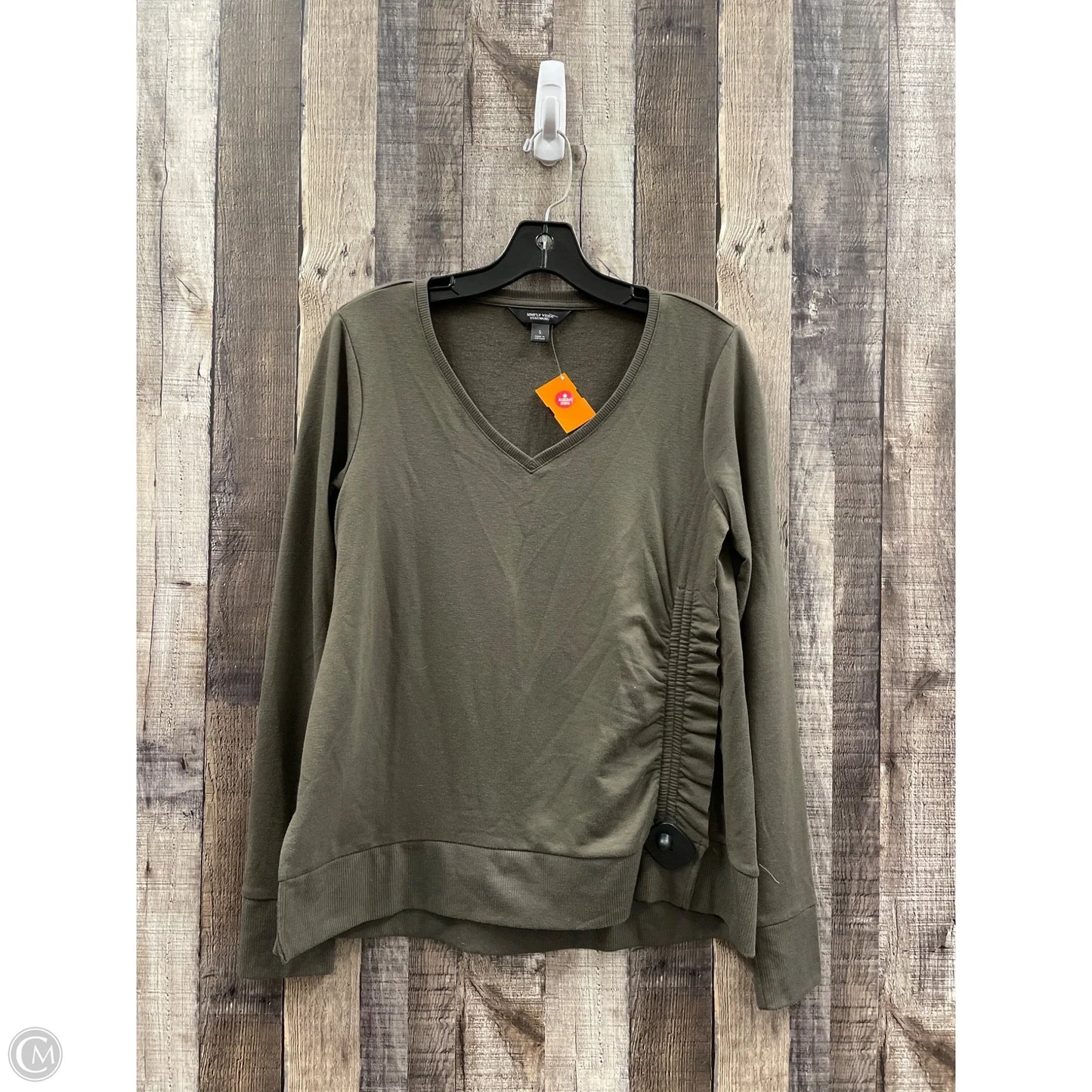 Top Long Sleeve By Simply Vera In Green, Size: S